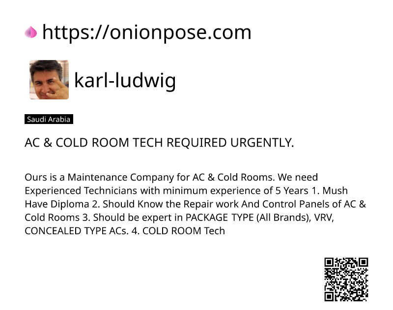 ac-cold-room-tech-required-urgently