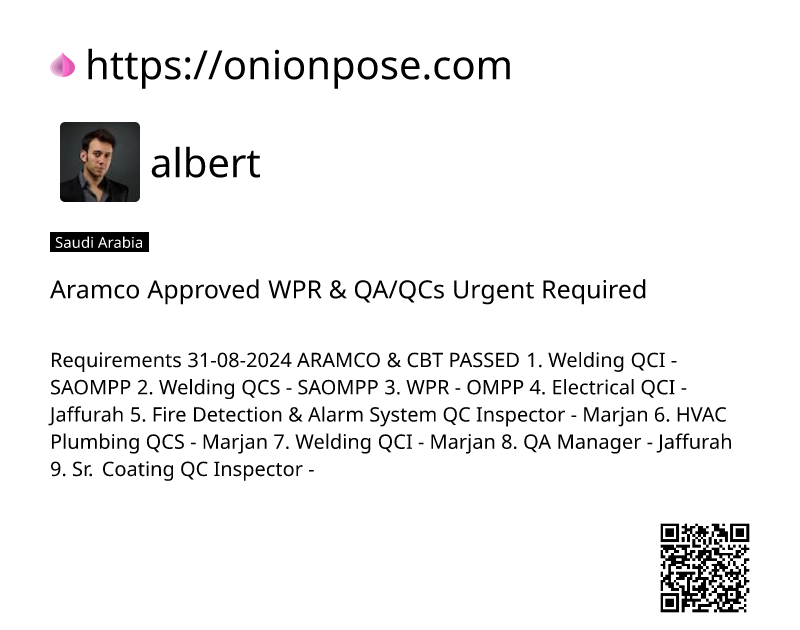 aramco-approved-wpr-qaqcs-urgent-required