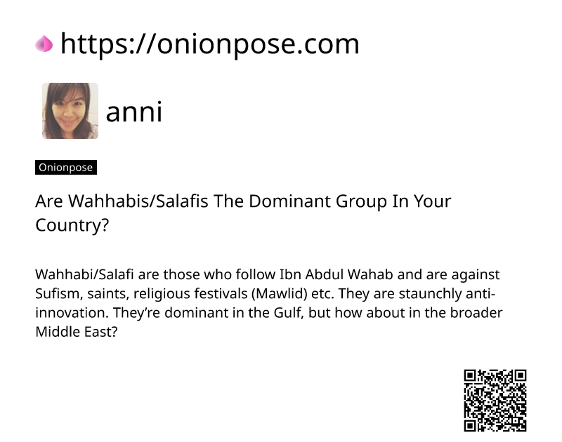 are-wahhabissalafis-the-dominant-group-in-your-country