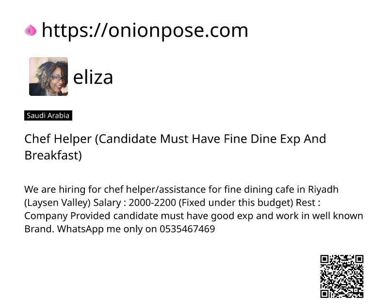 chef-helper-candidate-must-have-fine-dine-exp-and-breakfast