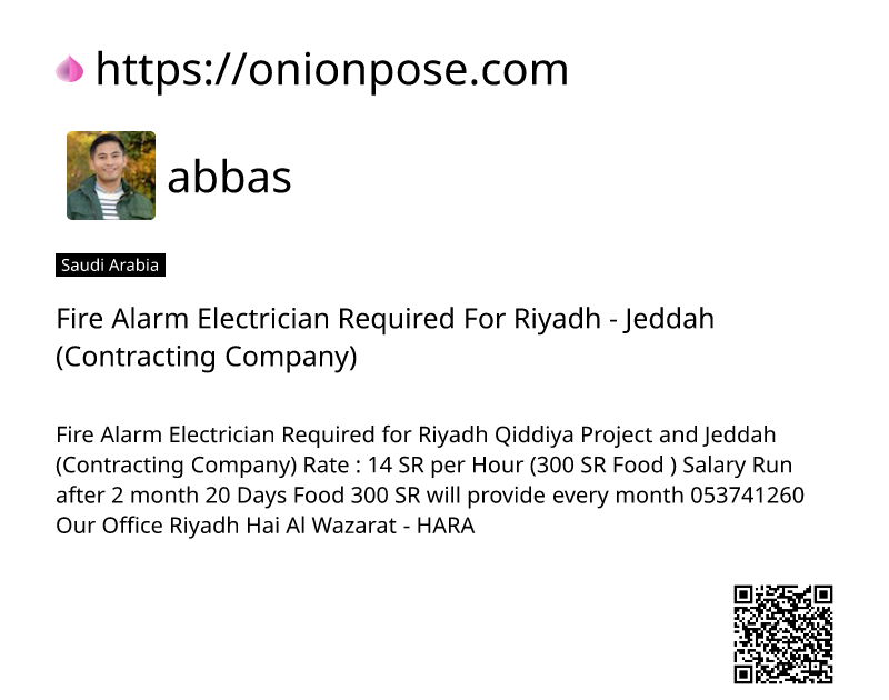 fire-alarm-electrician-required-for-riyadh-jeddah-contracting-company