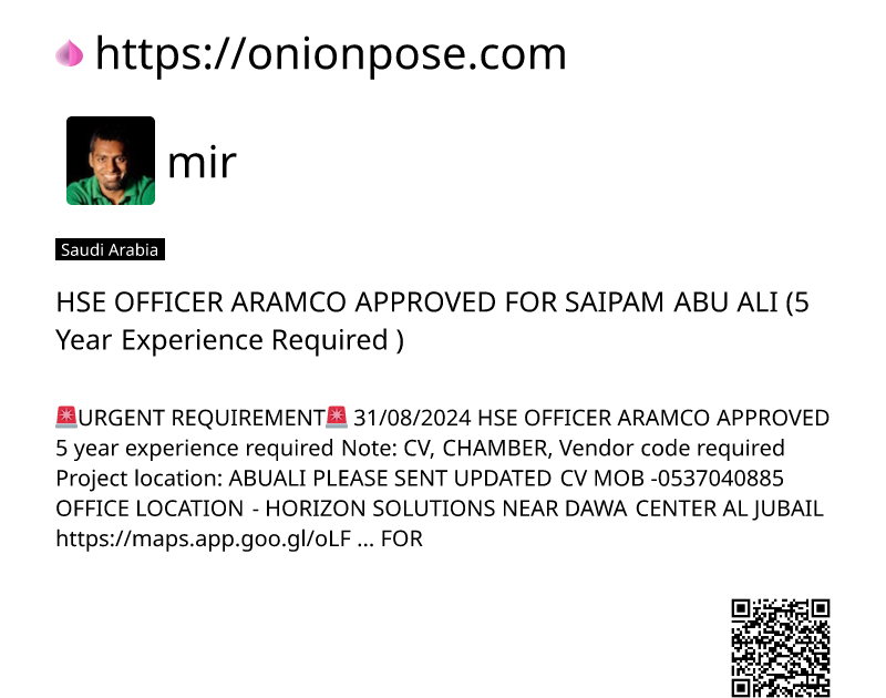 hse-officer-aramco-approved-for-saipam-abu-ali-5-year-experience-required