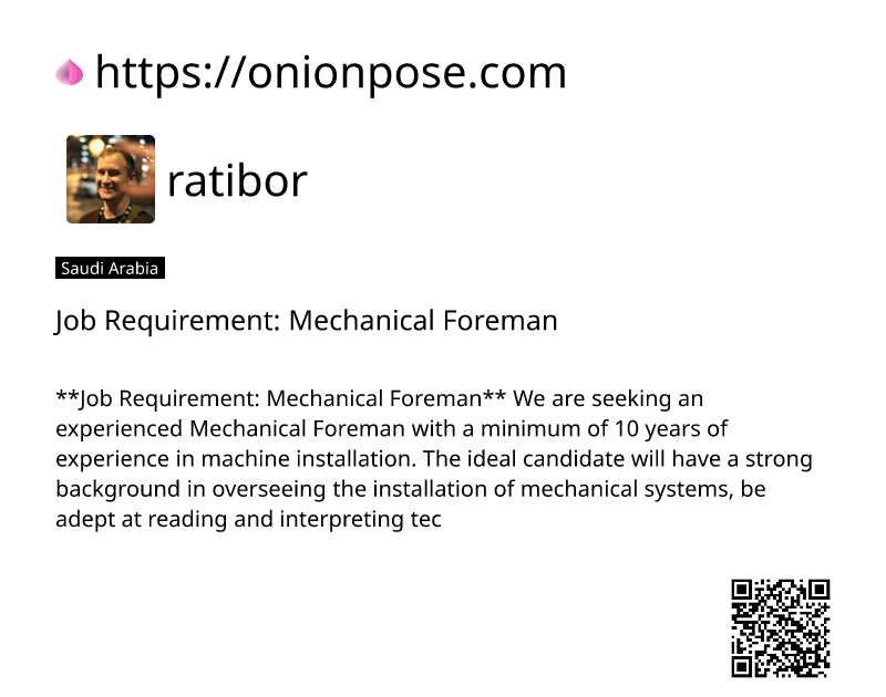 job-requirement-mechanical-foreman