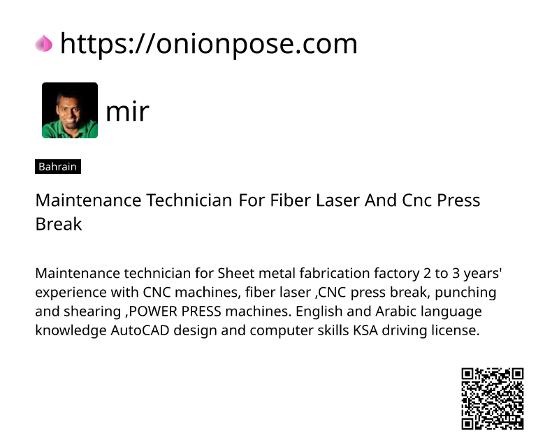 maintenance-technician-for-fiber-laser-and-cnc-press-break