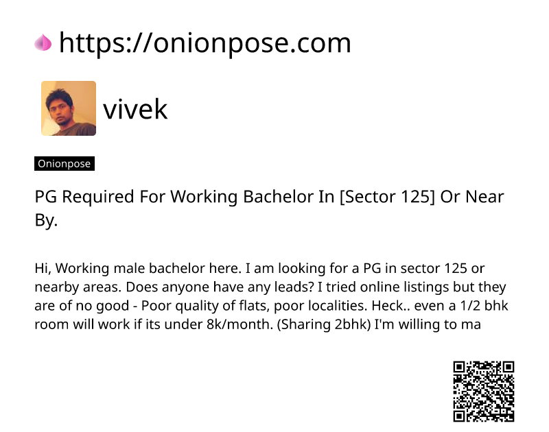 pg-required-for-working-bachelor-in-sector-125-or-near-by