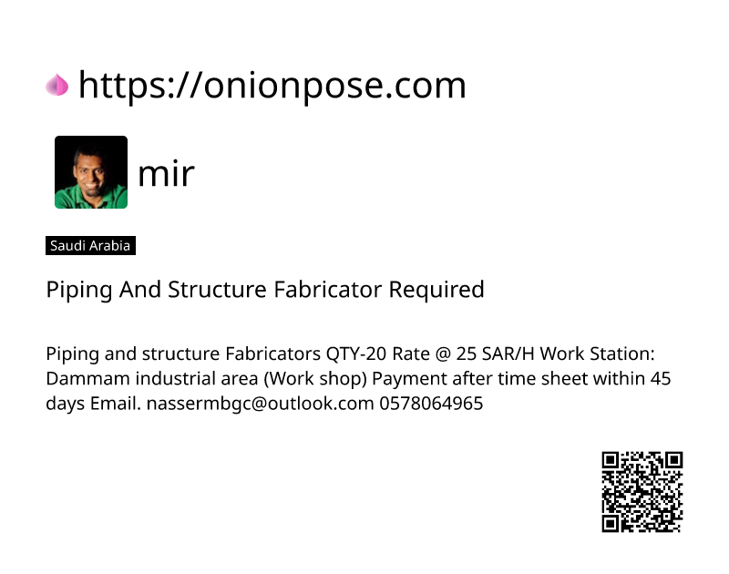 piping-and-structure-fabricator-required