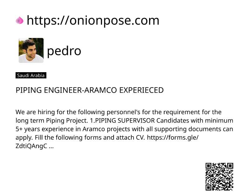 piping-engineer-aramco-experieced