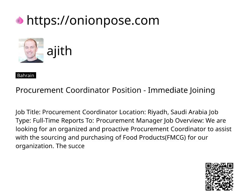 procurement-coordinator-position-immediate-joining