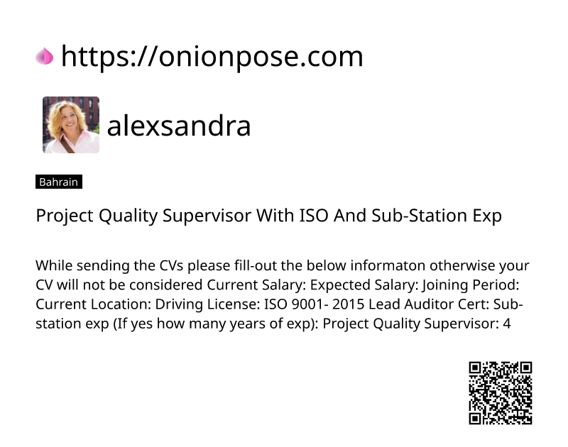 project-quality-supervisor-with-iso-and-sub-station-exp