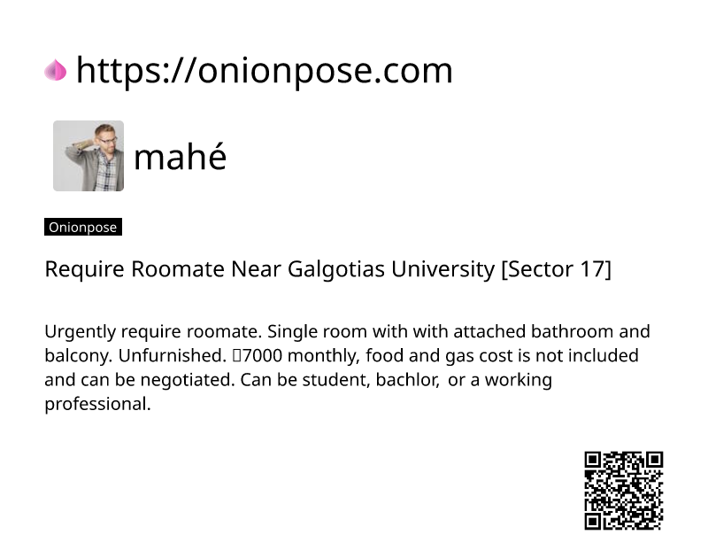 require-roomate-near-galgotias-university-sector-17