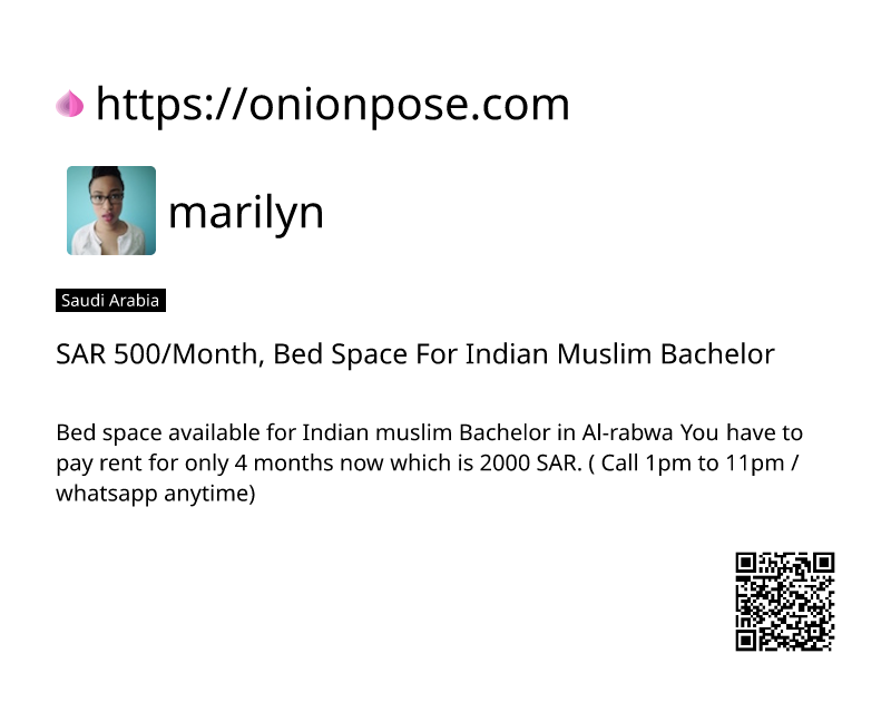 sar-500month-bed-space-for-indian-muslim-bachelor