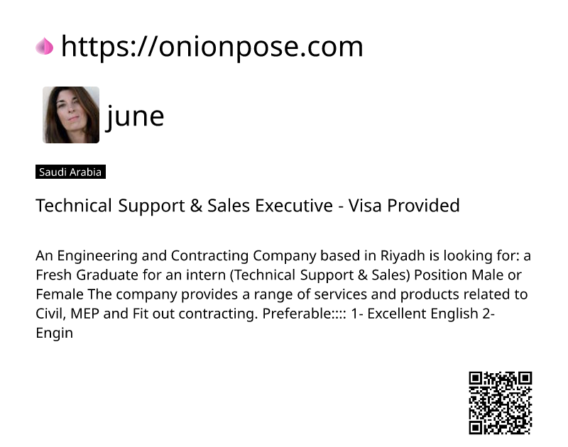 technical-support-sales-executive-visa-provided