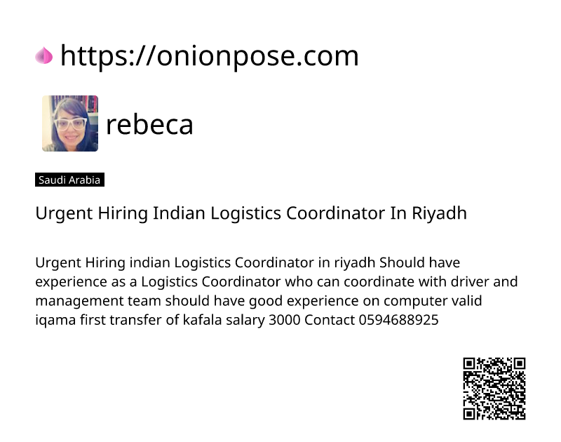 urgent-hiring-indian-logistics-coordinator-in-riyadh