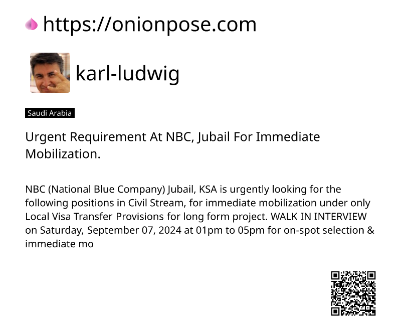 urgent-requirement-at-nbc-jubail-for-immediate-mobilization