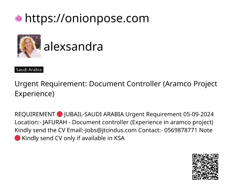 urgent-requirement-document-controller-aramco-project-experience