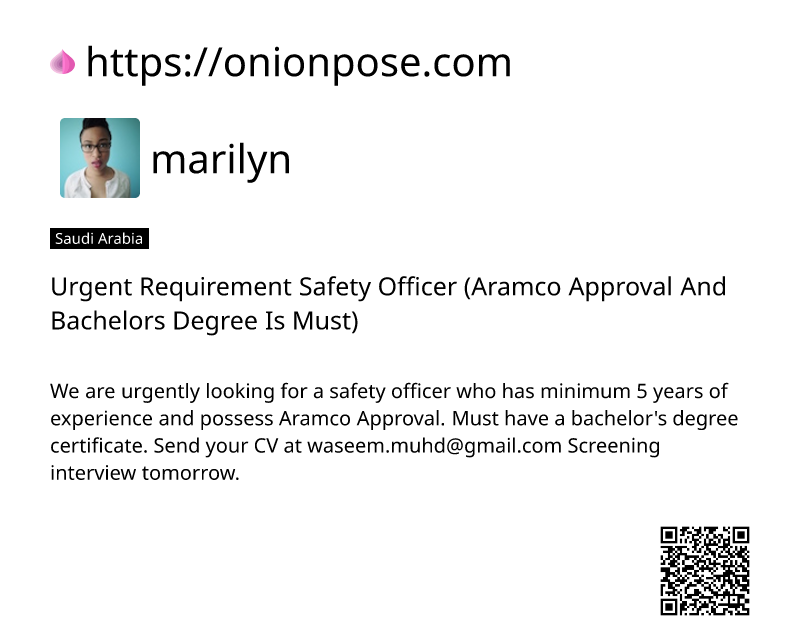 urgent-requirement-safety-officer-aramco-approval-and-bachelors-degree-is-must