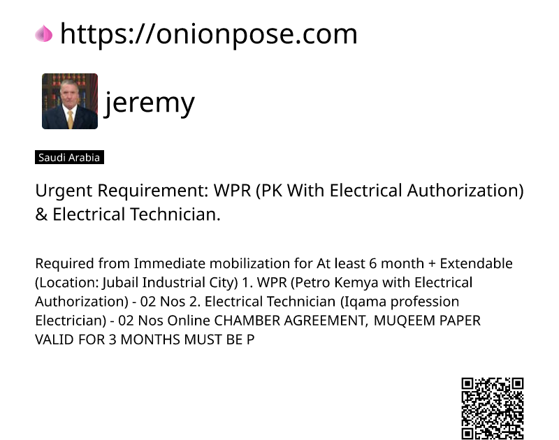 urgent-requirement-wpr-pk-with-electrical-authorization-electrical-technician